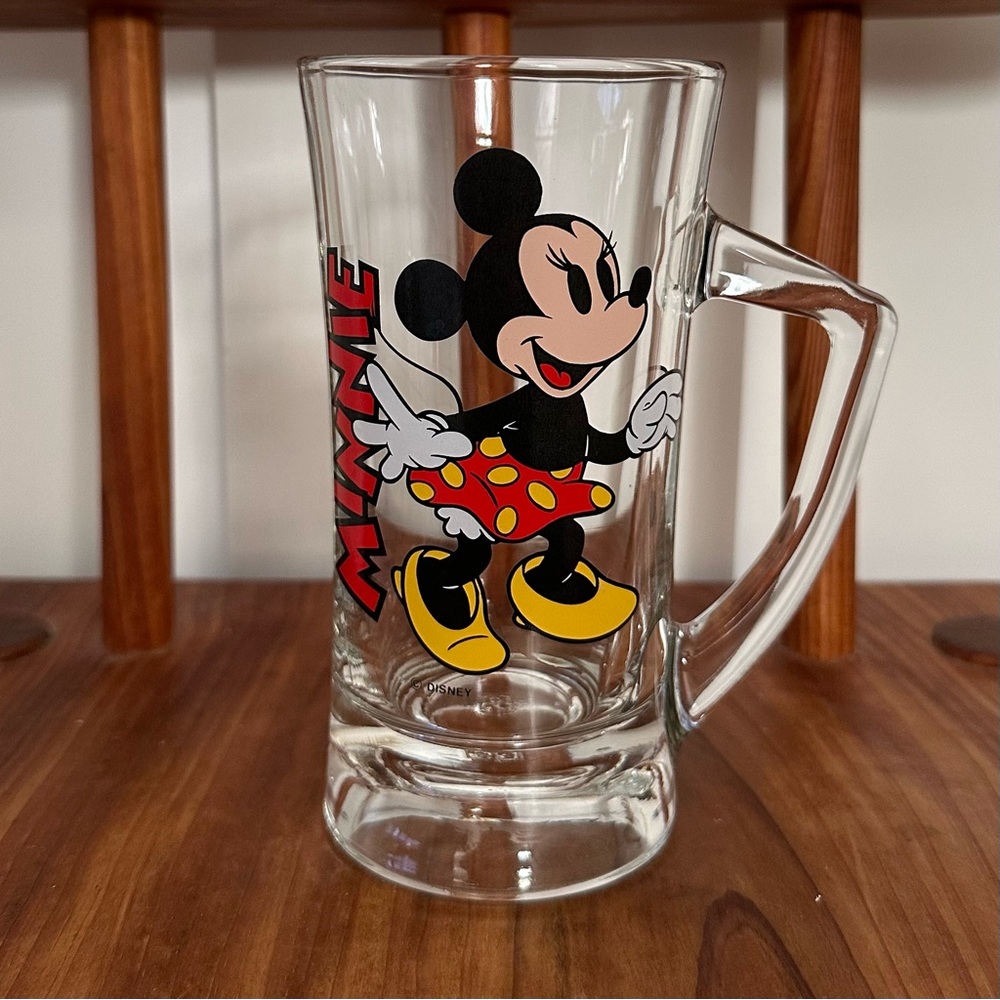 Vintage Anchor Hocking Disney Minnie Mouse Glass Beverage Mug Cup